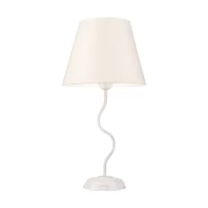 image of Fabrizio Table Lamp With Shade With Fabric Shade, White, 1x E27