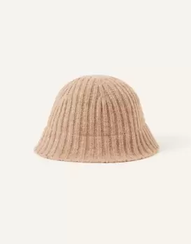 Image of Accessorize Womens Knit Bucket Hat Camel, Size: 57cm