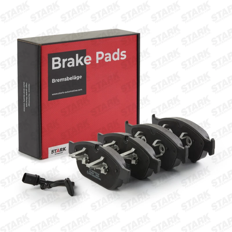 Image of STARK SKBP-0011331 Brake pad set Front Axle, prepared for wear warning indicator, with piston clip Brake Pad Set,disc brake (402)