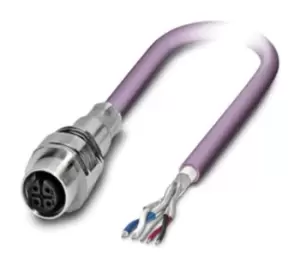 image of Phoenix Contact 1525694 Sensor Cord, 5P, M12 Rcpt-Free End, 2M