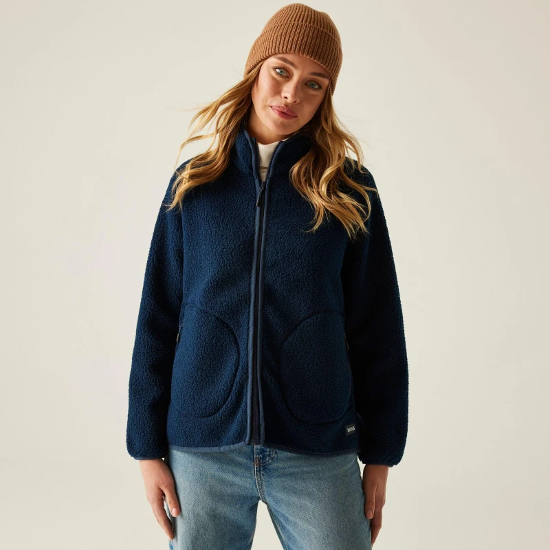 Image of Regatta Womens Frankie Borg Full Zip Fleece Navy Blue female 8