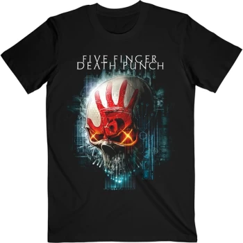 Image of Five Finger Death Punch - Interface Skull Unisex Large T-Shirt - Black