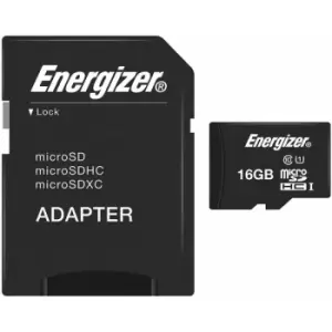 Image of Energizer UHS 1 Micro SDHC Card 16GB Memory SD Card (Black)