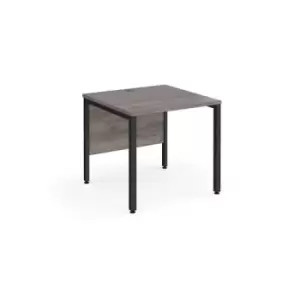 image of Maestro 25 straight desk 800mm x 800mm - Black bench leg frame and grey oak top