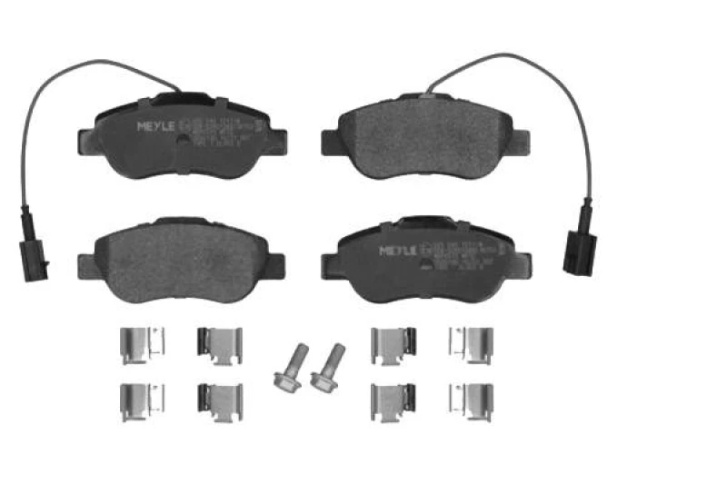 Image of MEYLE 025 240 7217/W Brake pad set Front Axle, incl. wear warning contact, Original Quality, with anti-squeak plate Brake Pad Set,disc brake (402)