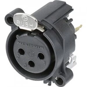 Image of XLR connector Sleeve socket straight pins Number of pins 3 Black Neutrik NC3FAV1
