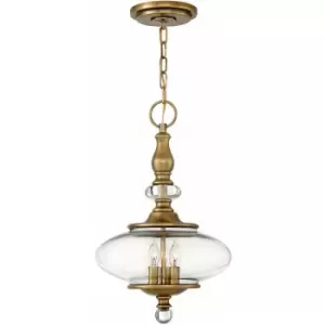 image of Loops - 3 Bulb Ceiling Pendant Light Fitting Heritage Brass LED E14 60W Bulb