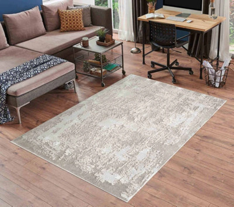 Image of Serenity Modern Abstract Acrylic Contemporary Area Rugs Stone 60X220 Cm