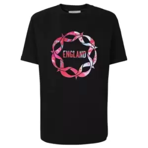 Image of England Netball England Netball Block Jnr T Shirt - Black