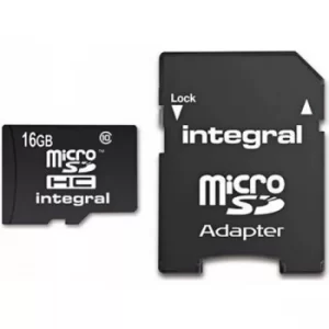 Image of Integral SD Card 16GB with SD Adapter Class 10