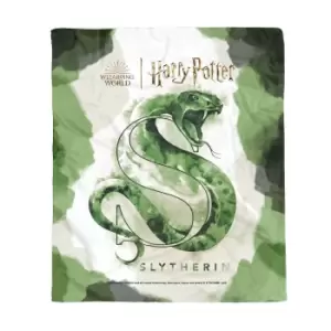 image of Harry Potter Slytherin Fleece Blanket - L