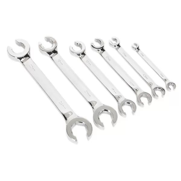 image of Genuine SEALEY S0767 Flare Nut Spanner Set 6pc Metric