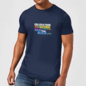 Image of Plain Lazy Delegation Mens T-Shirt - Navy - L