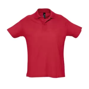 Image of SOLS Mens Summer II Pique Short Sleeve Polo Shirt (XS) (Red)