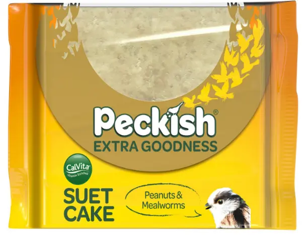 image of Peckish Extra Goodness Mealworm Suet Cake Bird Food 300g