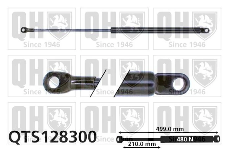 Image of QUINTON HAZELL Tailgate strut QUINTON HAZELL QTS128300