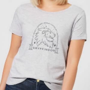 Image of Harry Potter Gryffindor Linework Womens T-Shirt - Grey - 3XL