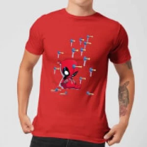 Image of Marvel Deadpool Cartoon Knockout T-Shirt - Red - L