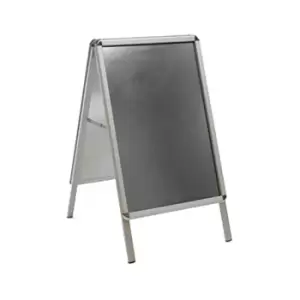 image of A1 Black A-board pavement sign - double sided clip frame with anti-glare pvc cover