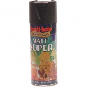 image of Plastikote Super Matt Aerosol Spray Paint Black 400ml