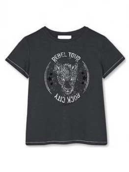 Image of Mintie By Mint Velvet Girls Animal Rock T-Shirt - Black