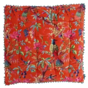 image of Paoletti Paradise Filled Floor Cushion Cotton Orange