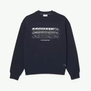 Image of Lacoste Lacoste Racing Crew Sweater Mens - Blue