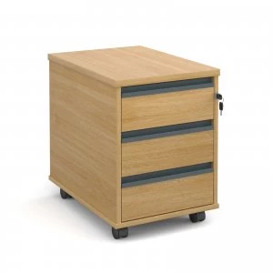 Image of Maestro 25 Mobile 3 Drawer Pedestal With Graphite Finger pull Handles 600mm Deep