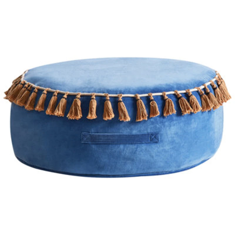 Image of Beliani Pouffe Gotha Velvet Blue