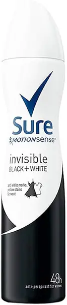 Image of Sure Motion Sense Invisible Black + White Deodorant 250ml