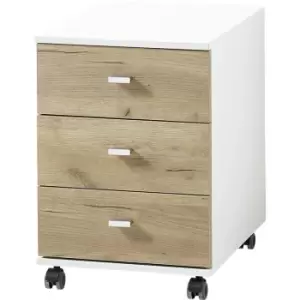 image of Germania Rolling Filing Cabinet Altino 40x48.9x56.9cm Navarra-oak and White - White