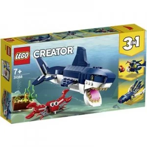 image of LEGO Creator 3in1 Deep Sea Creatures Toy Shark Set 31088