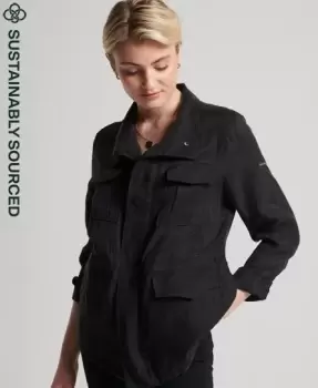Image of Superdry Womens Cupro M65 Jacket Black - Size: 12