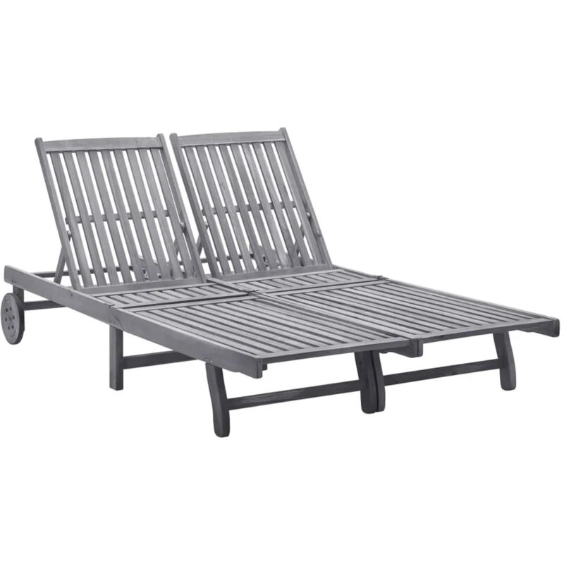 Image of VIDAXL 2-Person Sun Lounger Solid Acacia Wood Vidaxl 8720286114490