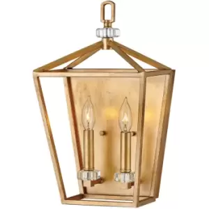 image of Quintiesse Hinkley Stinson Lanterns Pendant Ceiling Light Distressed Brass