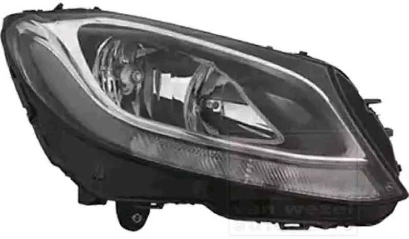 Image of VAN WEZEL 2924962M Headlights H7/H7, without LED control unit for daytime running-/position ligh, Right, with motor for headlamp levelling Headlight