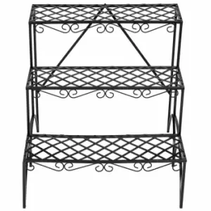 image of Tectake Plant Stand With 3 Levels Black