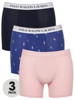 image of Polo Ralph Lauren 3 Pack Of Boxer Briefs - Navy/Pink