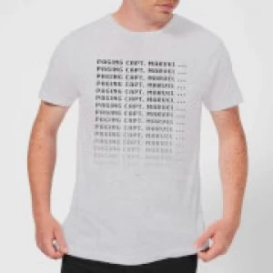Image of Captain Marvel Paging Mens T-Shirt - Grey - M