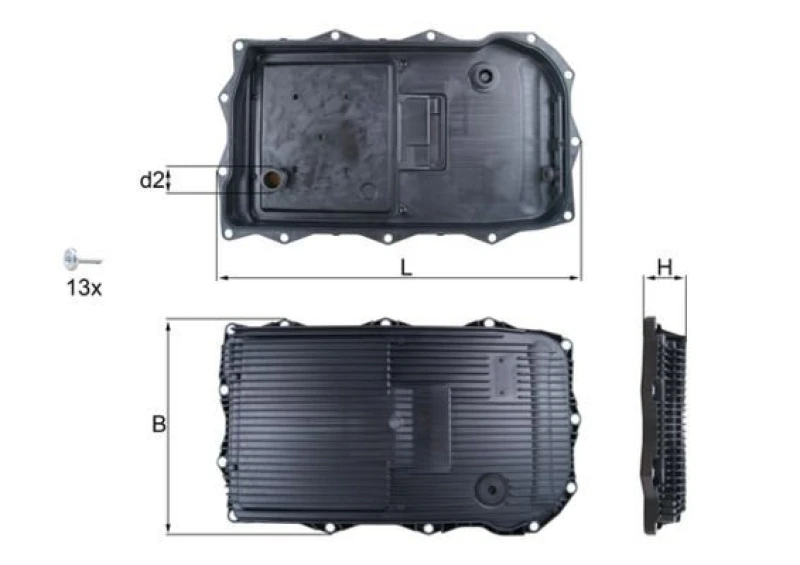 Image of Automatic transmission filter kit MAHLE HX 184KIT