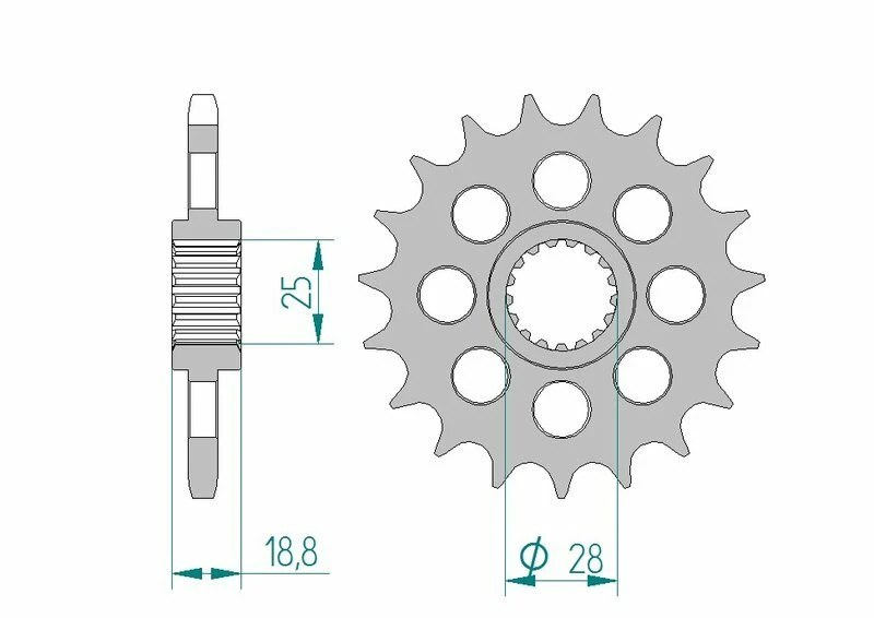 Image of AFAM Steel Standard Front Sprocket 61602 - 525