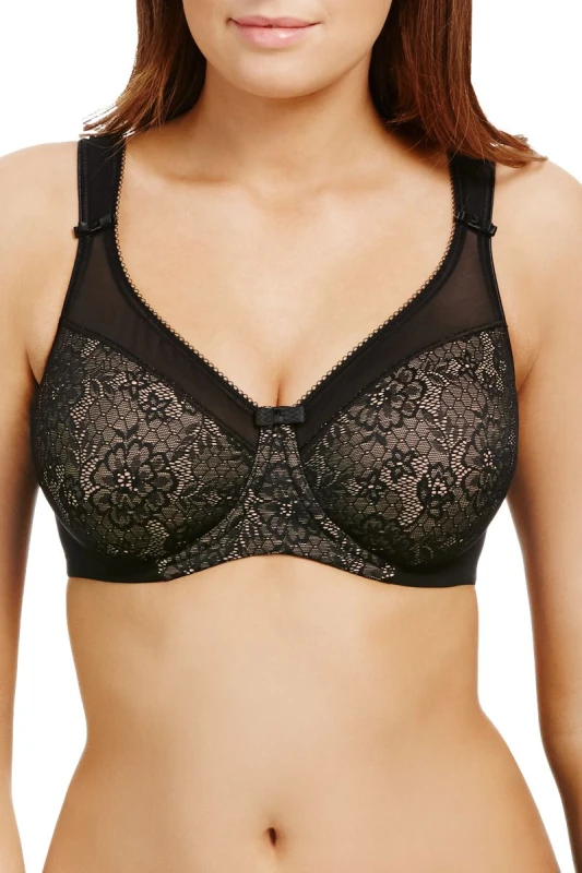Image of Berlei Berlei Beauty Lace Minimiser Bra Blk/Nud Black/Nude Female 36D CN20622