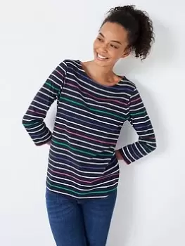 Image of Crew Clothing Essential Long Sleeve Breton - Blue Size 14, Women