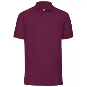 Image of Fruit Of The Loom Mens 65/35 Pique Short Sleeve Polo Shirt (2XL) (Burgundy)