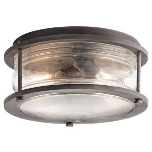 image of 1 Light Bathroom Flush Outdoor Ceiling Light Zinc IP44, E27