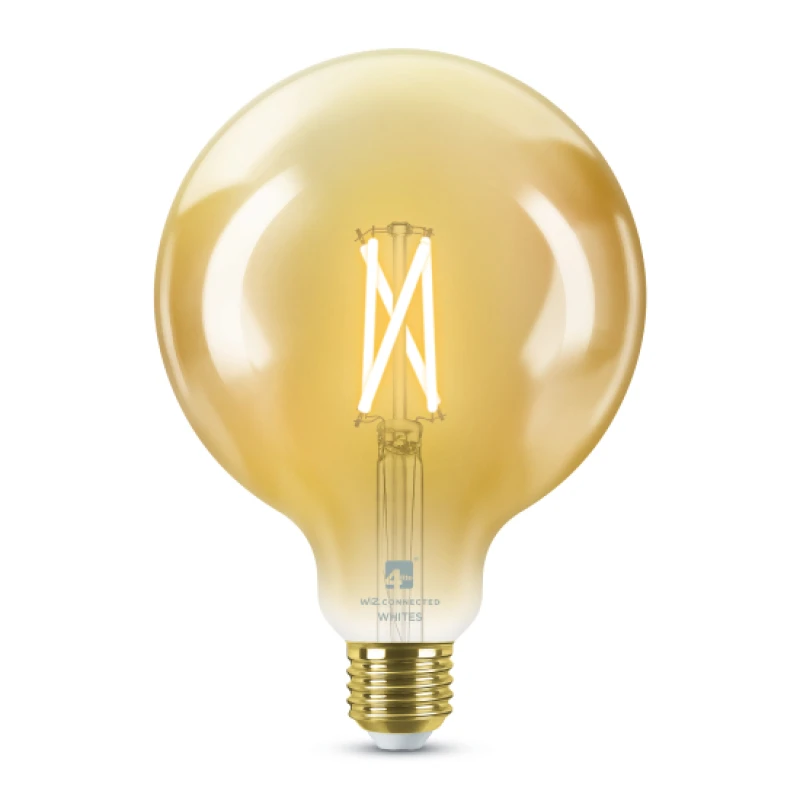 Image of 4lite 4lite WiZ Connected G125 Globe Filament Amber WiFi LED Smart Bulb - E27 Large Screw (Single) 4L1/8047