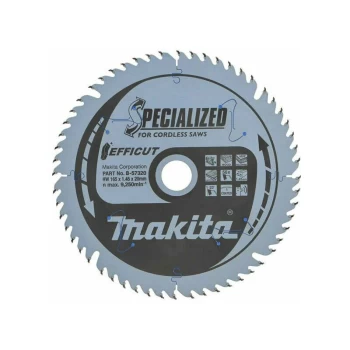 Image of Makita - B-57320 Efficut TCT Saw Blade - 165 x 20mm 56T