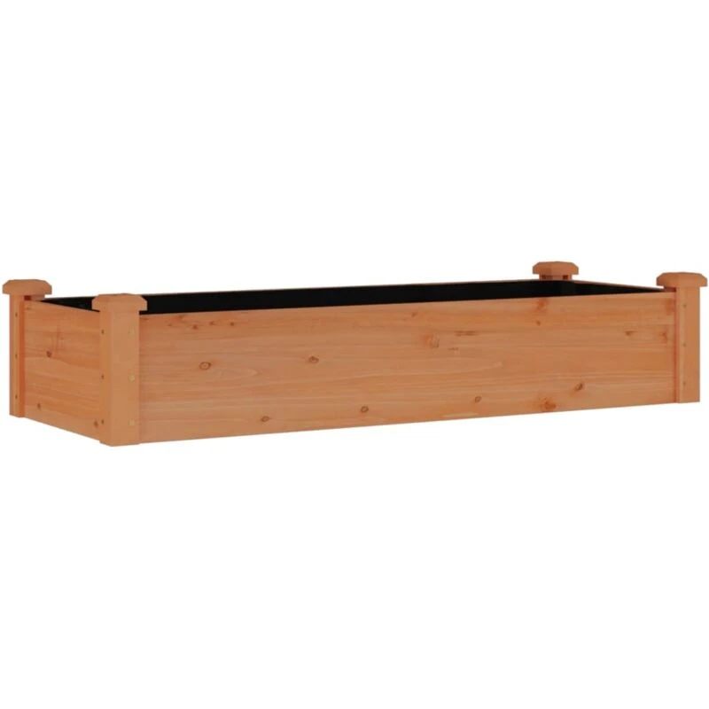 Image of VIDAXL Garden Raised Bed with Liner Brown 120x45x25cm Solid Wood Fir Vidaxl 8720845824150