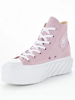 image of Converse Chuck Taylor All Star Extra High Platform Hi- Tops - Pink, Size 3, Women