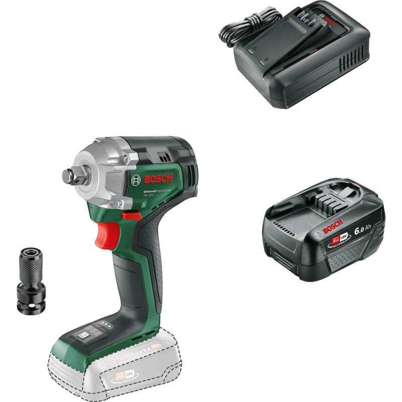 Image of Bosch UNIVERSALIMPACTDRIVE 18V-350 P4A 18v Cordless Impact Wrench UNIVERSALIMPACTDRIVE 18V-350 Batteries: 1 x 6ah Li-ion